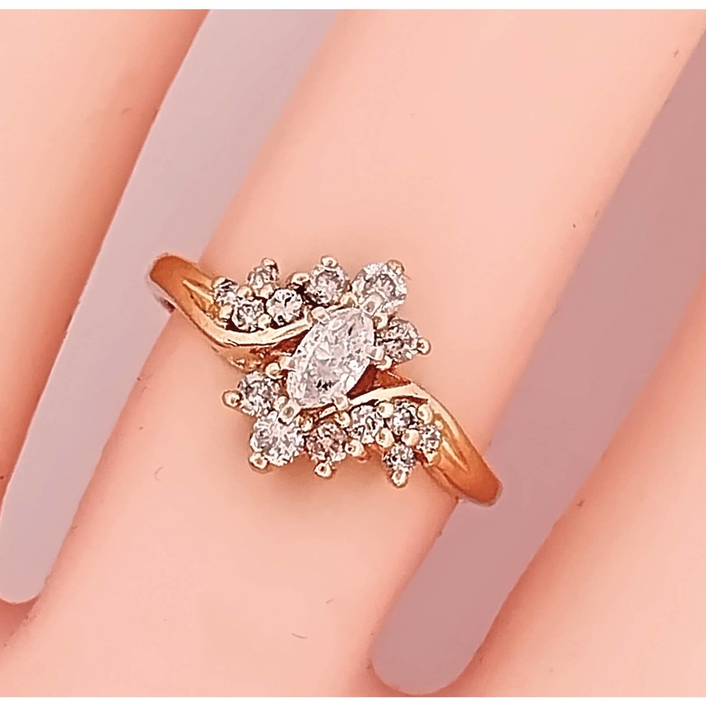 14K Diamond Wedding Engagement Ring REAL DIAMONDS